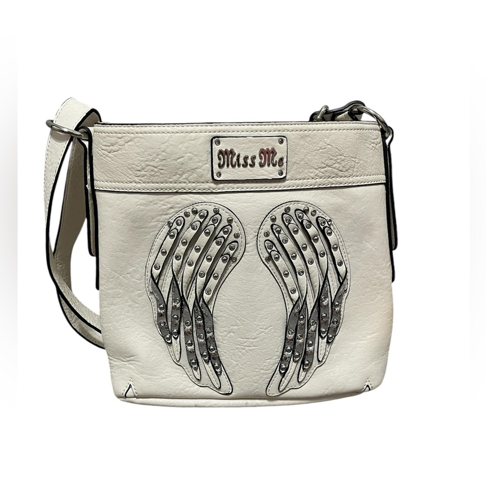 miss me white crossbody angel wing bag